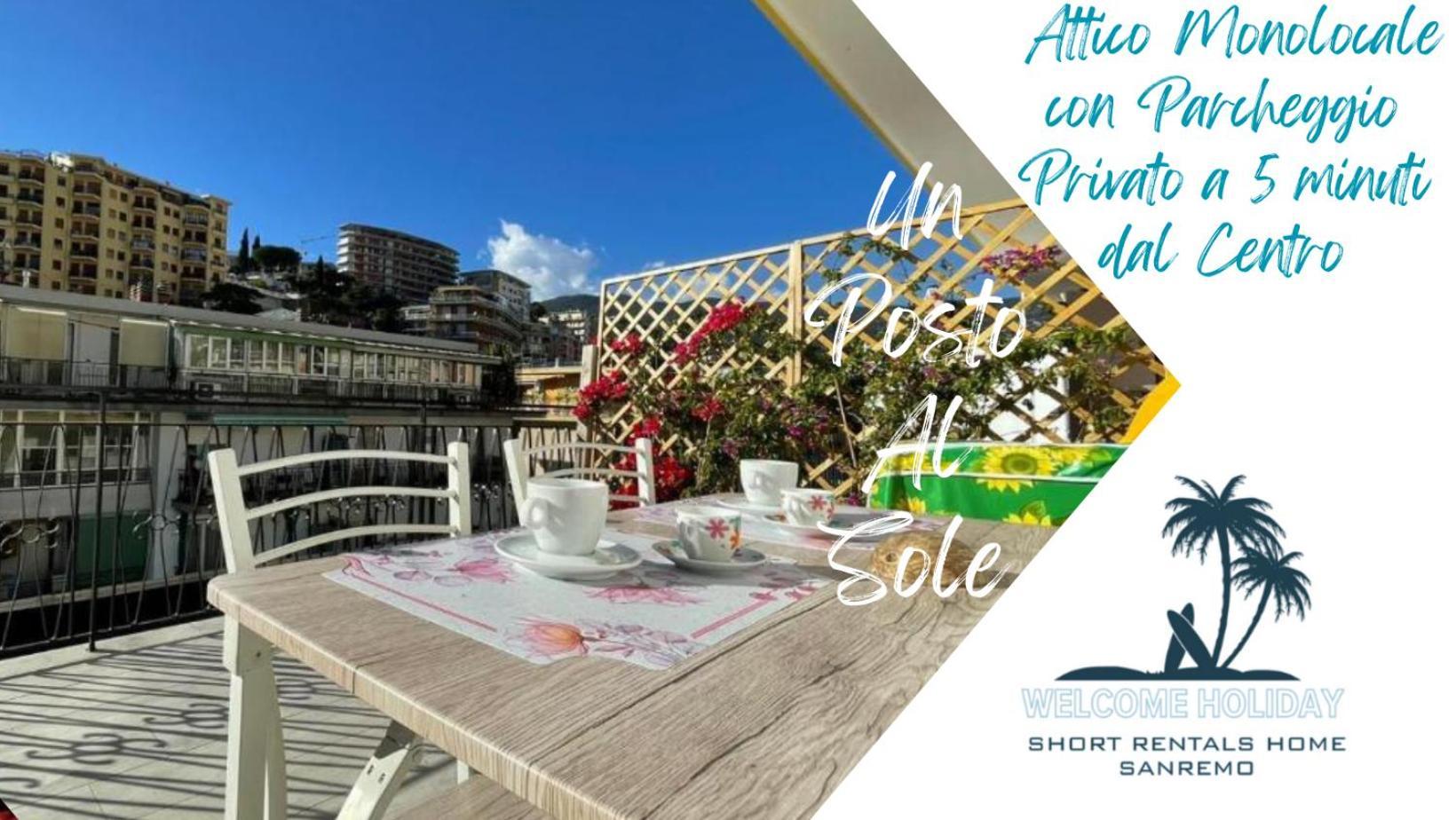 Wh - Un Posto Al Sole - Attico Monolocale Con Parcheggio Gratuito - 5 Minuti Dal Centro - Wifi Lägenhet Sanremo Exteriör bild